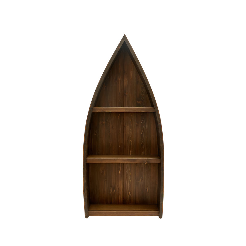 Bibliothèque basse en bois massif - Chêne rétro, 60 po x 26,4 po x 10 po, Chêne rétro