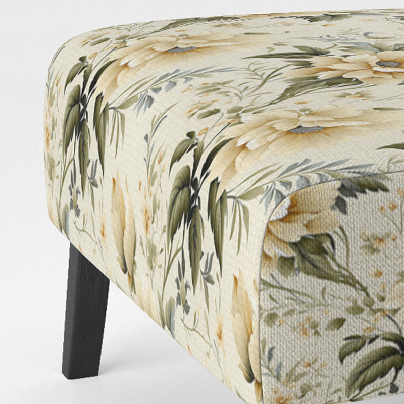 Rustic Victorian Brocade Victorian Motif - Chaise d'appoint de chalet rembourrée à motif floral