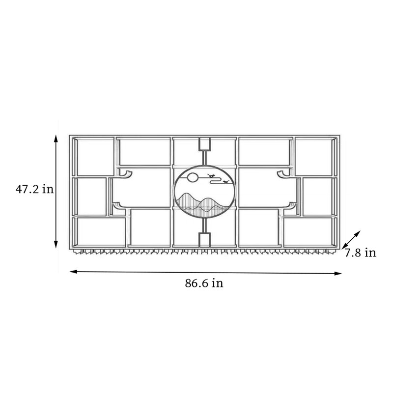Support à vin mural moderne simple, Doré, H 47,2 po x l 86,6 po x P 7,8 po