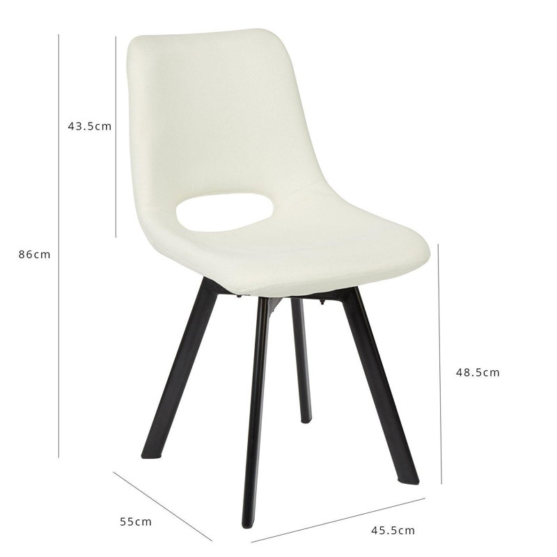 Margot 48.5 cm H Linen Dining Chair, Cream, Black