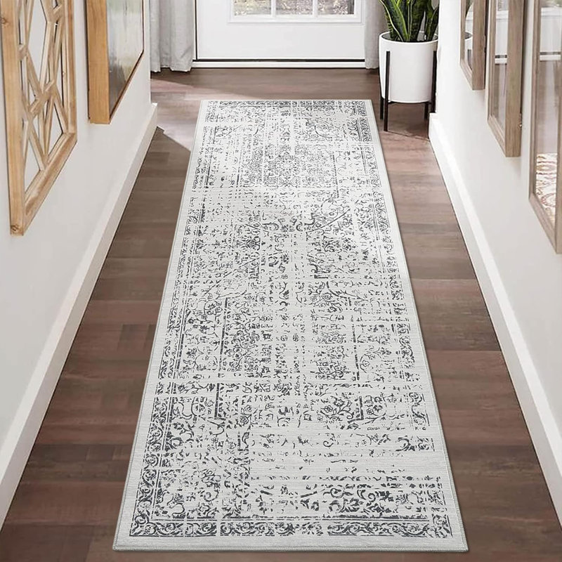 Hallway Runner Rug 2x6 - Black Kitchen Rugs Non Slip Washable Soft Touch Carpet Runner Rug Stylish Rug Runner Home Kitchen