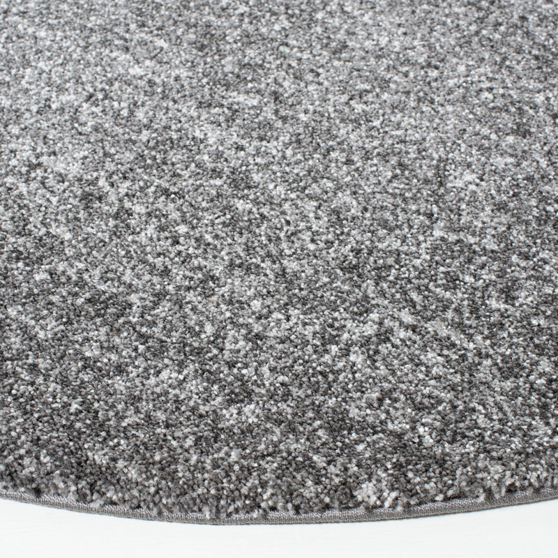 Retro 500 Performance Solid Color Rug, Round 6'7"