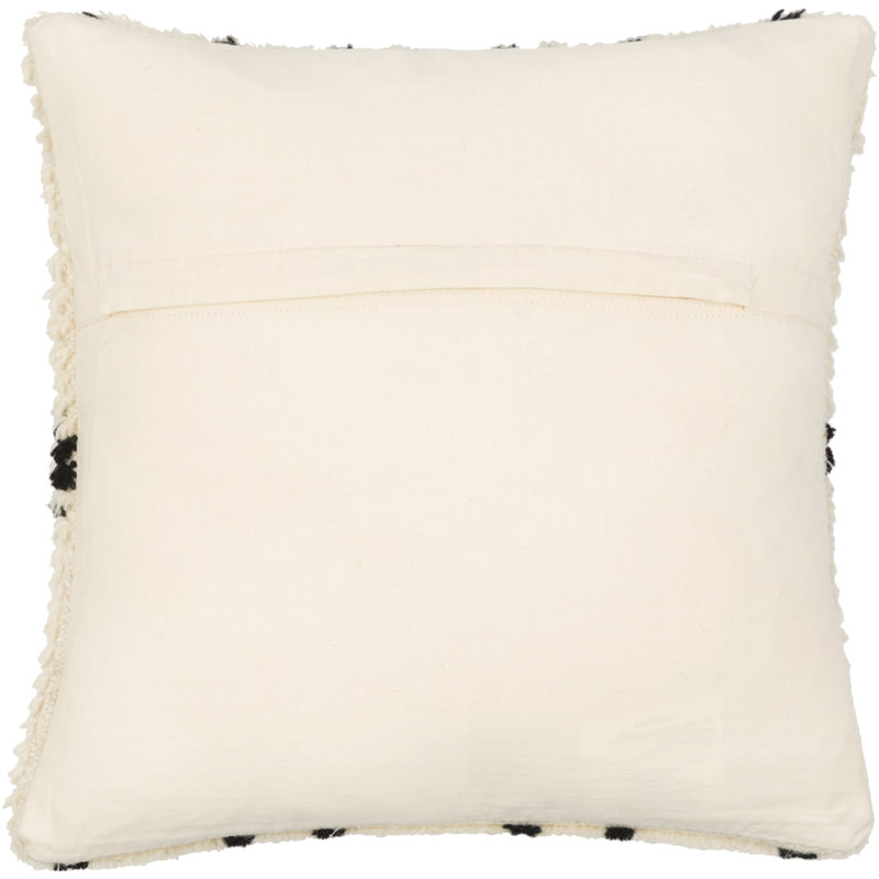 Cyan Geometric Wool Pillow Cover, 18" H x 18" W, Down