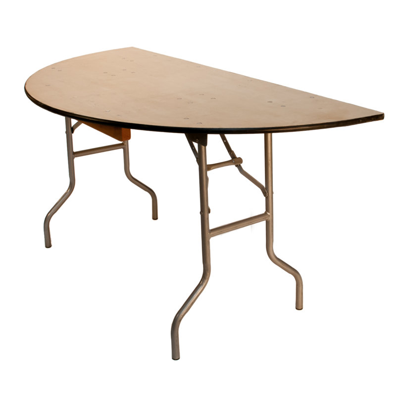 Table pliante en demi-cercle WFT 60 ", Rebord en métal