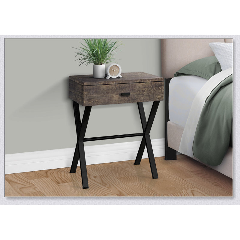 Table d'appoint moderne en bois récupéré avec tiroir de rangement pour le salon et la chambre à coucher, élégante et fonctionnelle