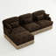 Canapé 100 po moderne en forme de L avec repose-pieds mobile, bordure ergonomique, conception facile à assembler et siège profond pour le salon-699643127