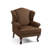 Duward Upholstered Brown Linen Wingback Accent Chair with Rolled Arm and Solid Wood Leg (Set of 2)-1896893031