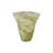 Round Hand-Blown Glass Ruffled Vase With Swirled Design