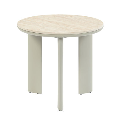 Élégante table de bout en céramique grise - Le plateau de meuble pratique rehausse l'ambiance et le style de la pièce