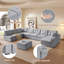 Canapé modulaire en U avec méridienne-913004804