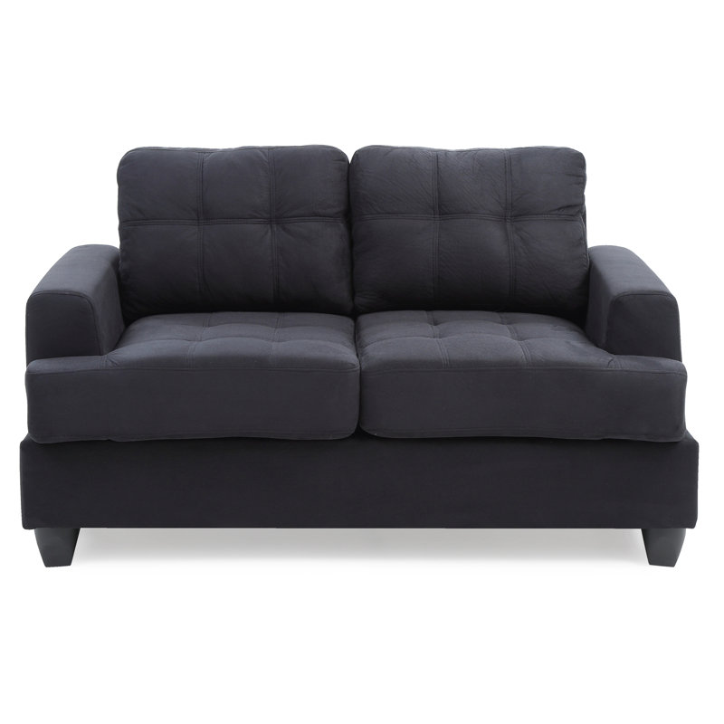 Transitional Loveseat For Two, Black