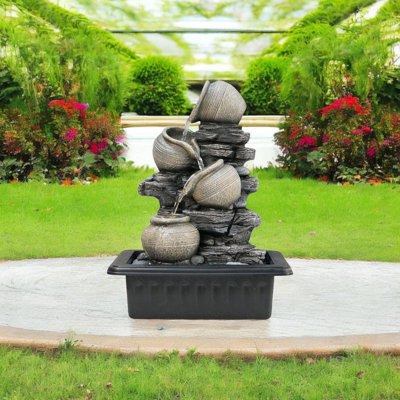 Douglasland Weather Resistant Table Top Fountain with Light