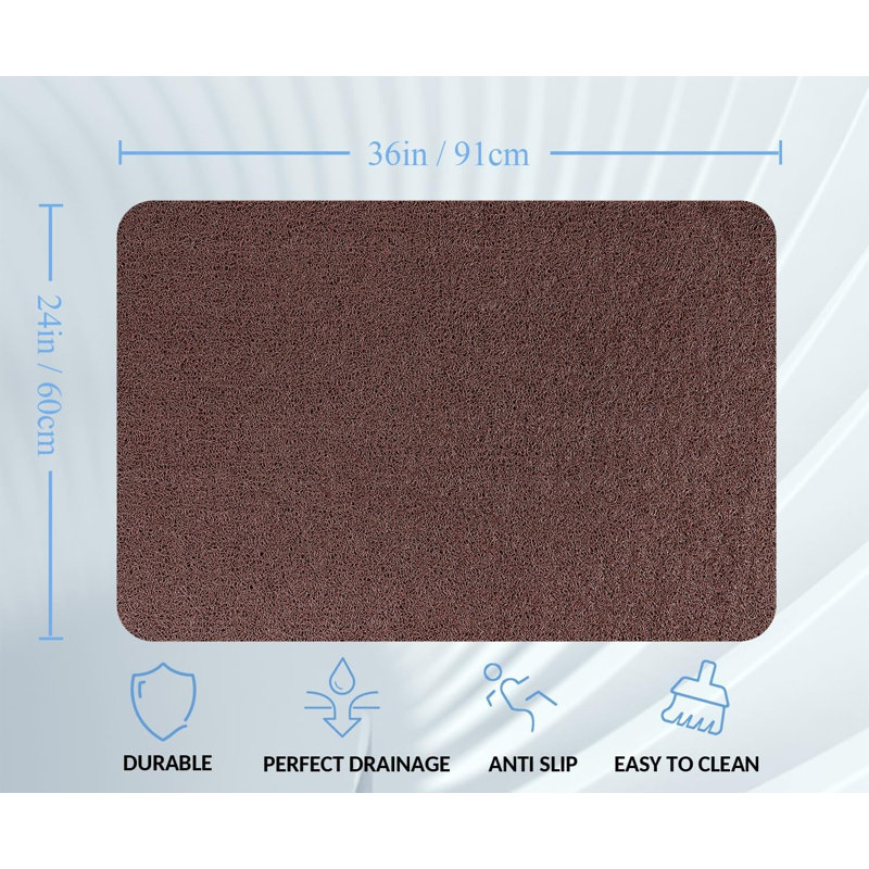 Tapis de douche antidérapant à séchage rapide, Brun