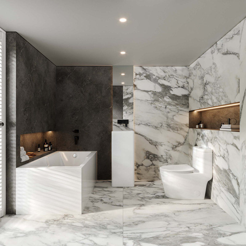 Toilette allongée une pièce à double chasse Claire (siège inclus)