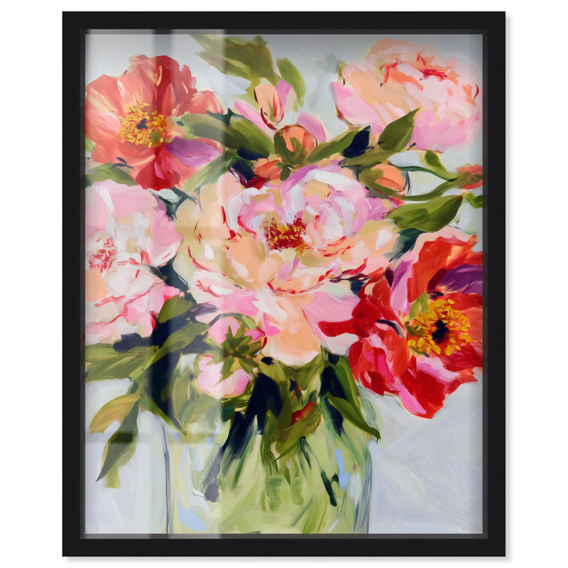 Décoration murale printanière Bloom en acrylique II Shadowbox Print par Art Remedy, H 25 po x l 21 po, Noir