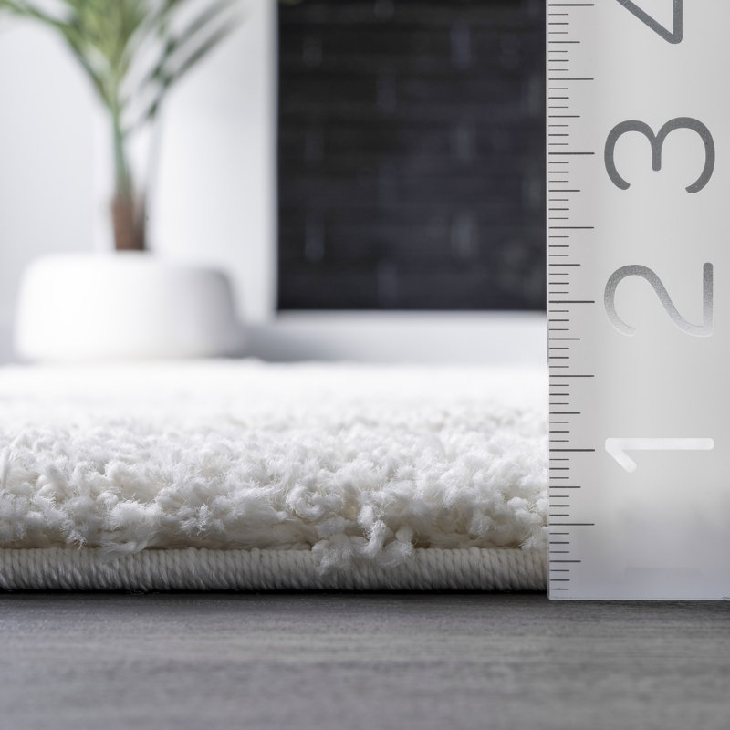 Lantilly Modern Performance Shag Beige Rug, Runner 2'6" x 6'