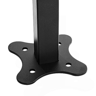Outdoor Stair Railing, Fits for 1-5 Steps Transitional Wrought Iron Handrail, Adjustable Exterior Stair Railing with Fence, Handrails for Concrete Steps with Installation Kit, Matte Black