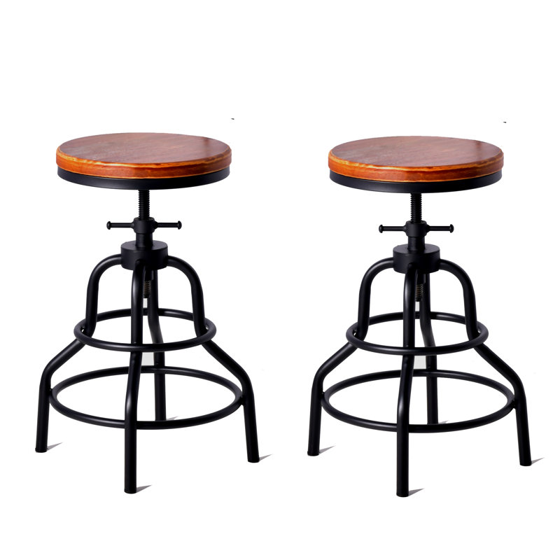 Darlean Swivel Adjustable Height Counter Stool with Metal Frame