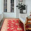 Tapis rouge foncé en laine noué à la main de conception unique 6 pi 1 po x 9 pi 1 po Yuri