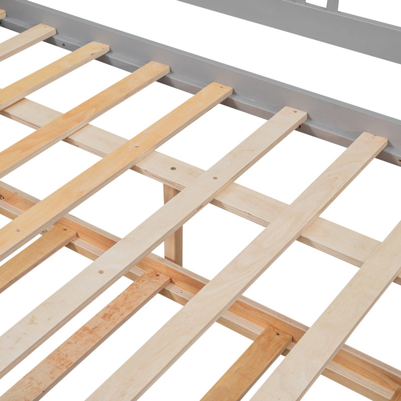 Lit de jour simple Lit en bois avec lit gigogne simple, Gris
