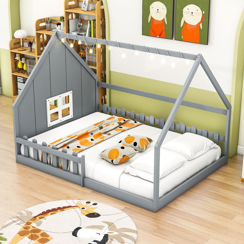 Venu Full House Beds by Gracie Oaks, Grey