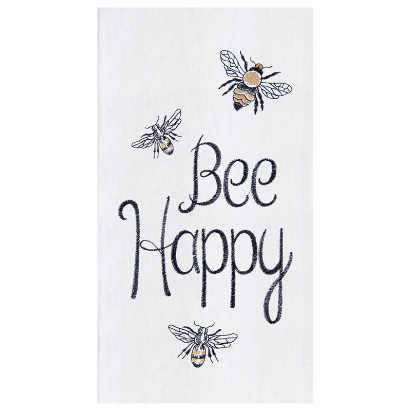 Bee Happy Flour Sack Kitchen Dishtowel