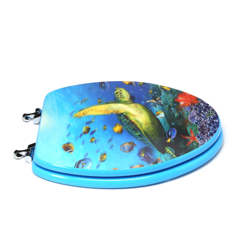 3D Ocean Series Turtle Elongated Toilet Seat