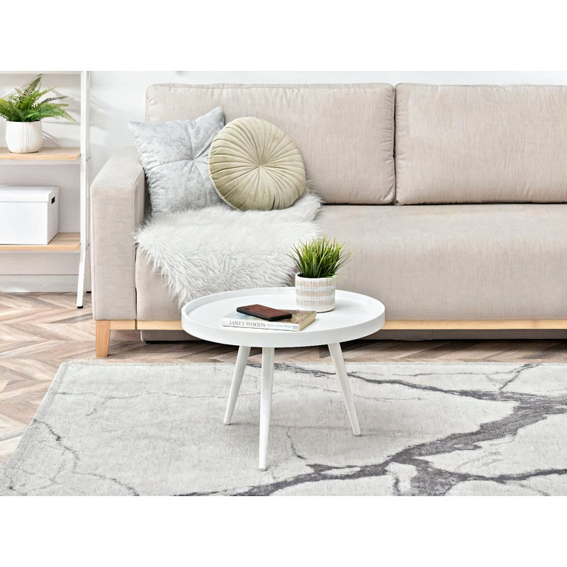 Mineola Three Leg Coffee Table, 41cm H x 55cm W x 55cm D, White