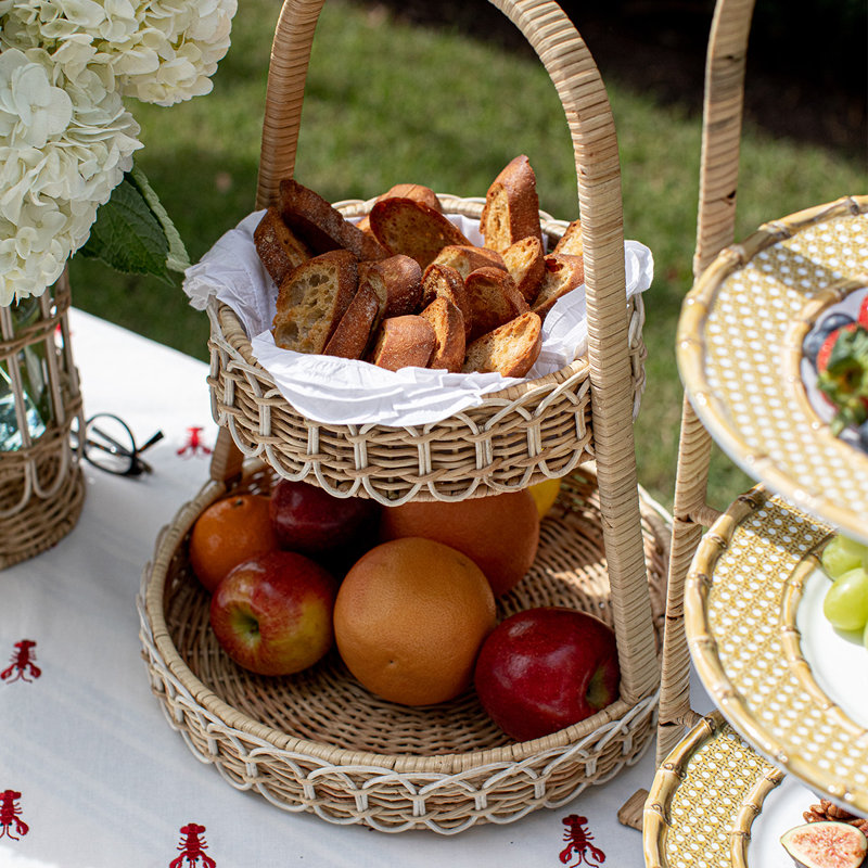 Provence Rattan Two Tiered Server