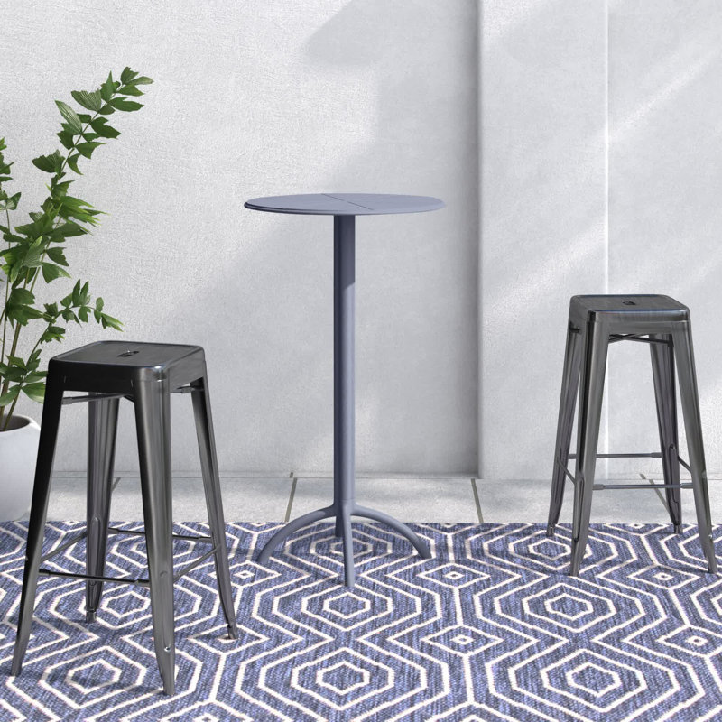 Plastic Bar Table, Dark Gray