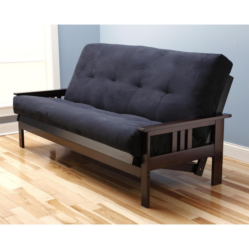 Monterey Futon Frame with Mattress - Futon Frame with Mattress, Straight Arm, Versatile and Convertible Design Futon Frame for All Spaces - Full Frame