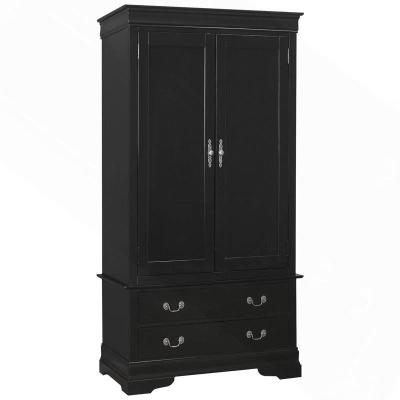 Armoire traditionnelle noire élégante, Noir