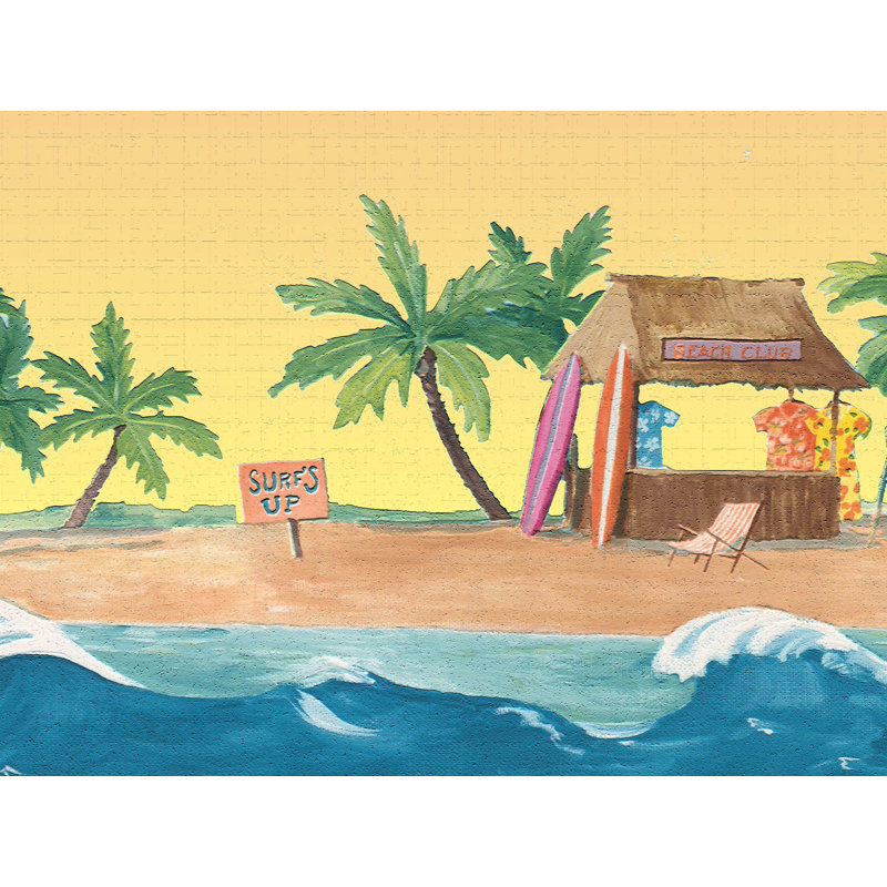 Bordure de papier peint à peindre L 15 pi x l 7 po Zigler Beach