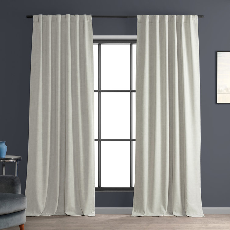 S-fold Linen Curtain Panel - Suitable for Rings and Hooks or Track - U