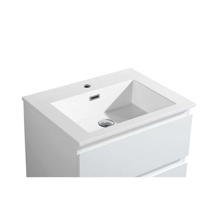 Kizzie 24'' Single Bathroom Vanity with Engineered Stone Top