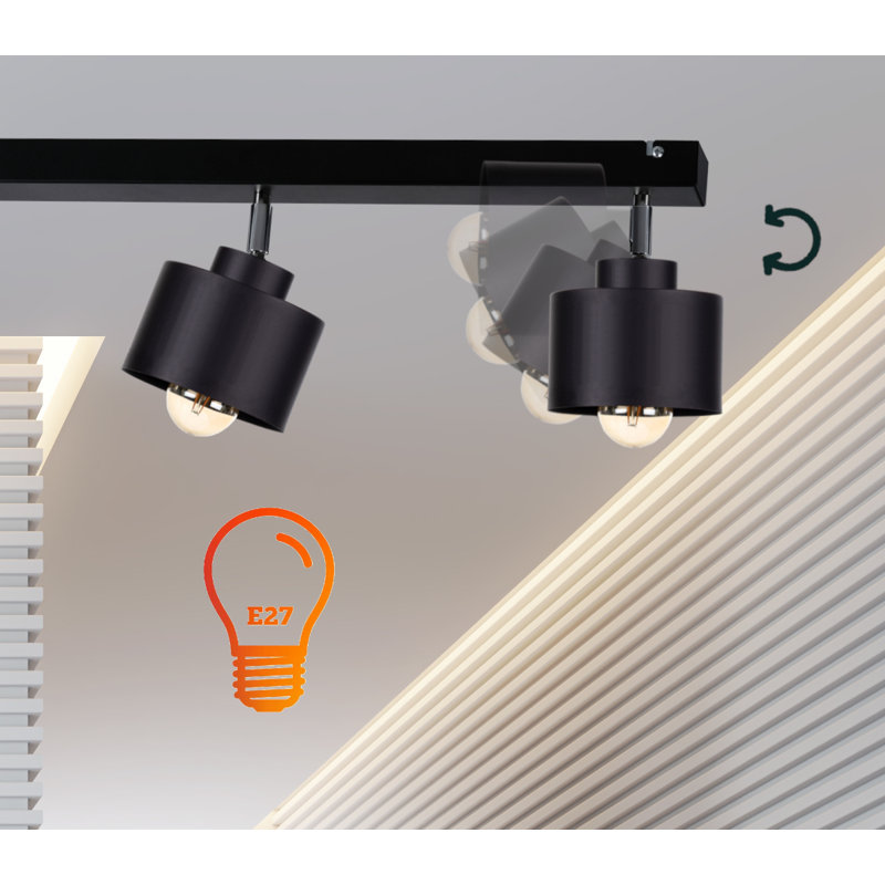Jumanah Ceiling Spotlight, Black, Black