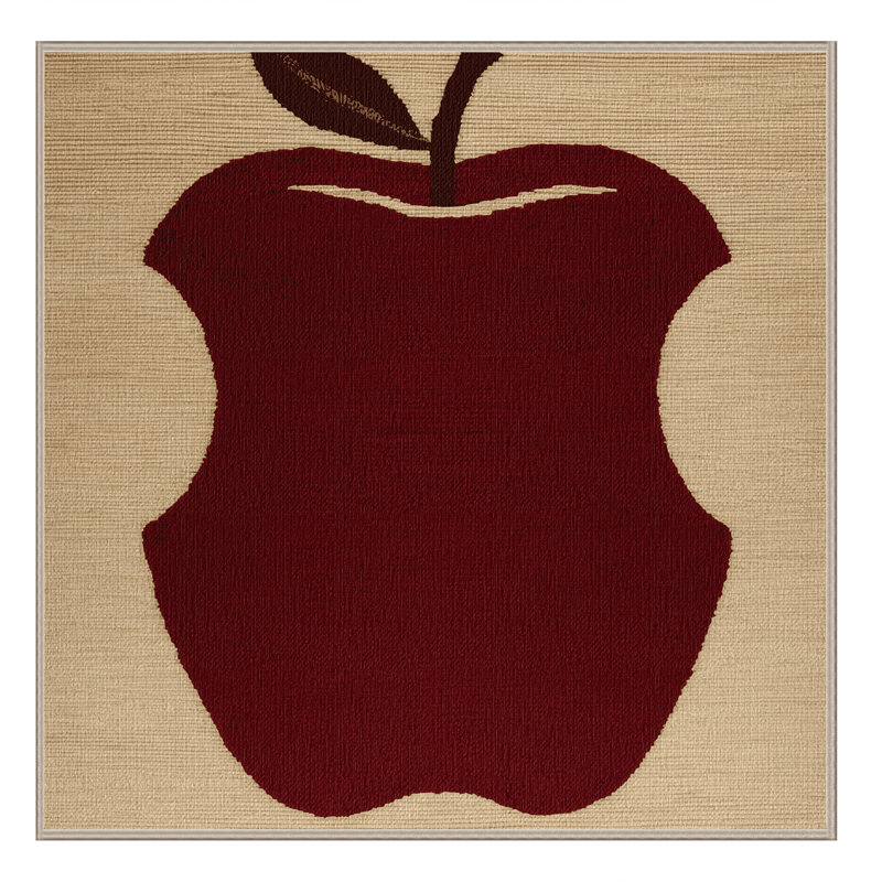  Tapis lavable pomme rouge délicieux fruits, Carré 4 pi