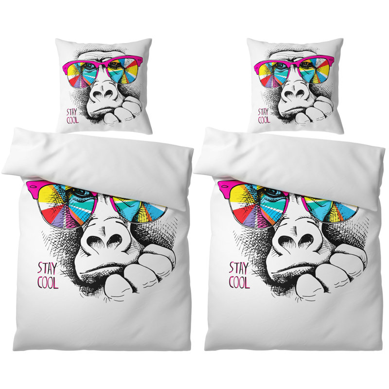 Cotton No Pattern Duvet Cover Set with Pillowcases Included