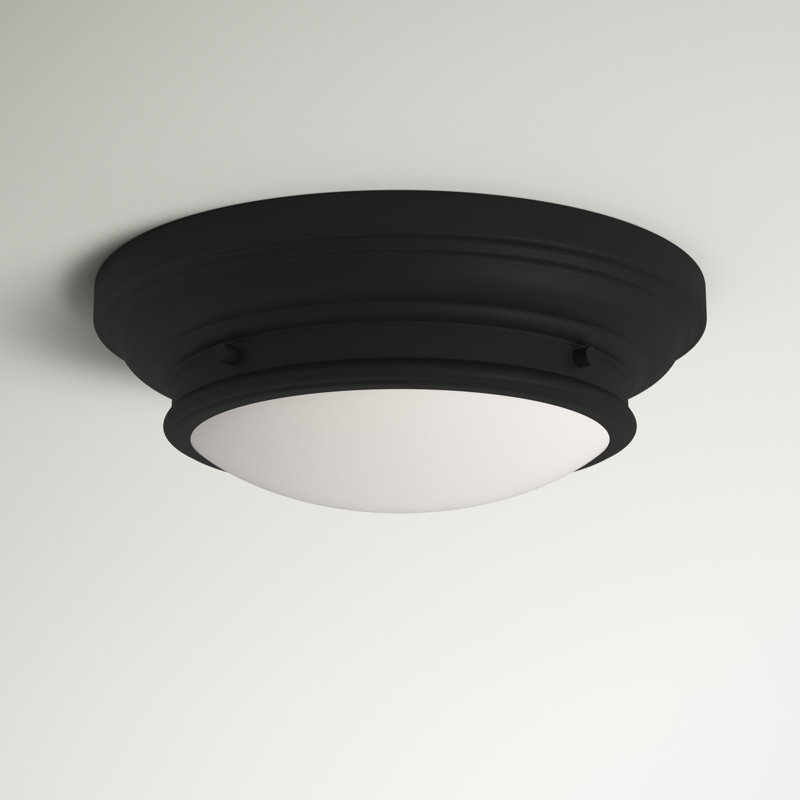 Callensburg 2-Light 13" Flush Mount in Matte Black, Matte Black