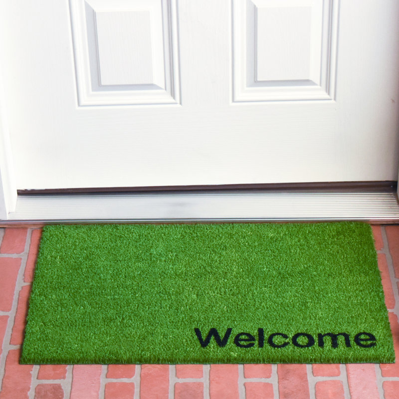 Tapis d'entrée antidérapant Kasper, Vert, L 24 po x L 36 po