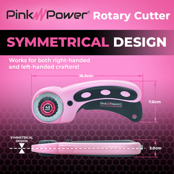 Elan Rotary Cutter for Fabric Pink, Fabric Rotary Cutter Sewing, Fabric  Cutters, as Blade Roller Cutter for Fabric Cutter, Rotary Cutter Blades  45mm, Fabric Cutting Wheel, Perfect Quilting Tools : : Home