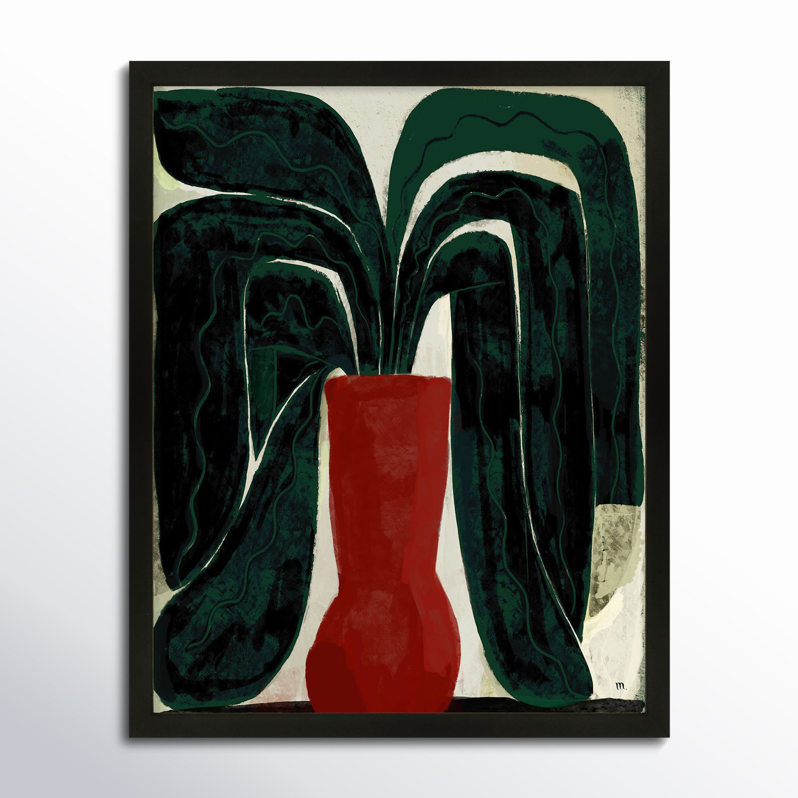 Plant #8 by StudioM, Black, 50" H x 40" W x 1.25" D