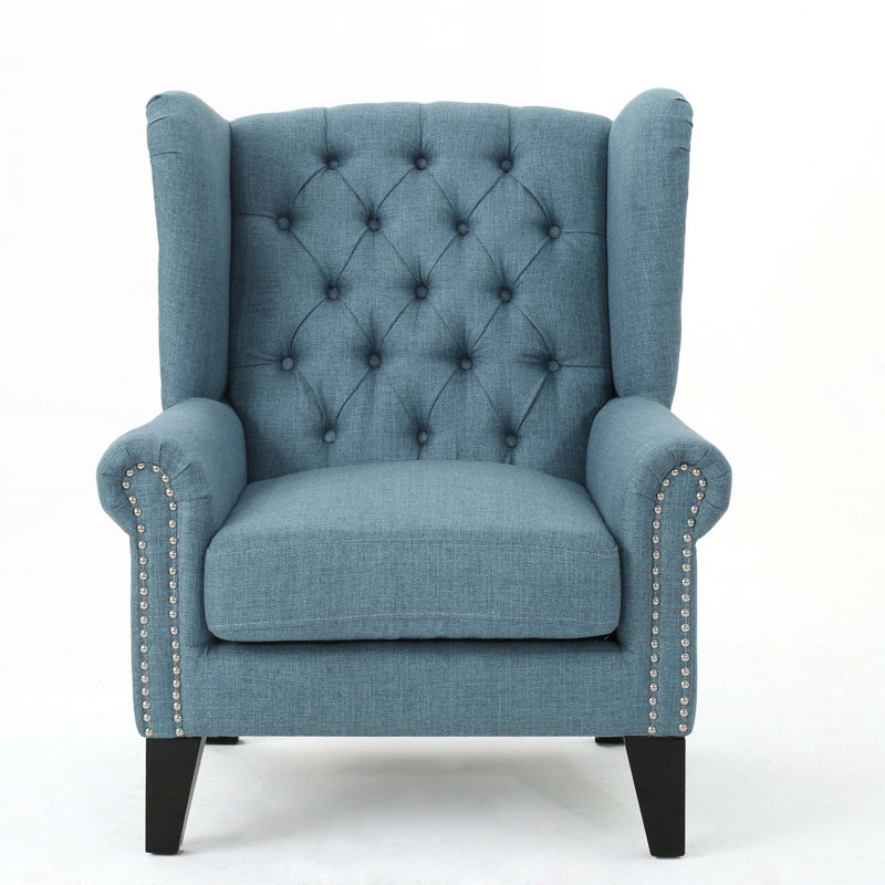 Fauteuil Tuft, Tissu bleu
