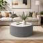 Table basse moderne en cuir clair avec plateau en marbre-1110305880-1110305886