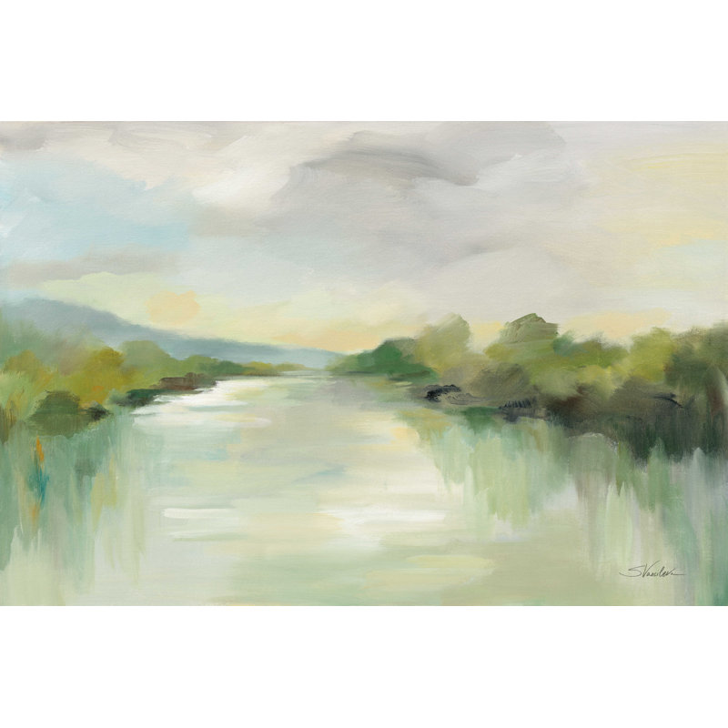 Rivière April, H 8 po x l 12 po, Non, Toile tendue