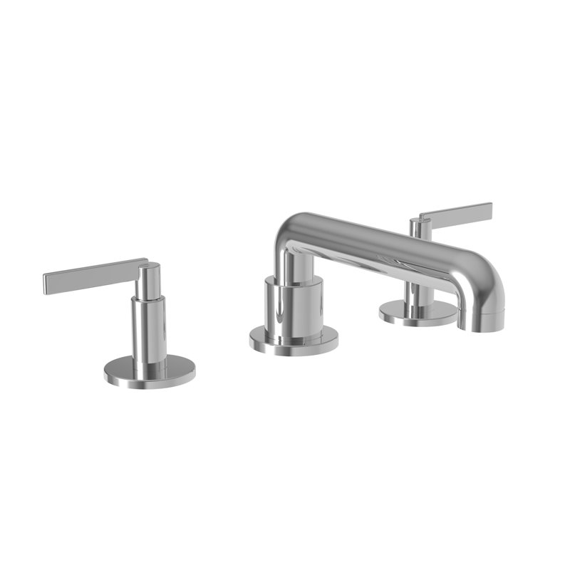 Tolmin Widespread Bathroom Faucet with Drain Assembly, Polished Chrome