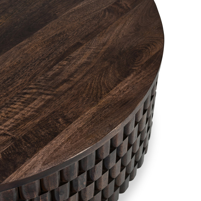 Norwood 40" Round Coffee Table, Dark Brown