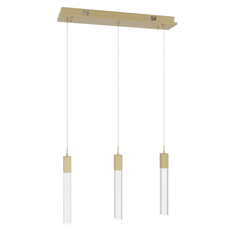Aspen 3 - Light Pendant, Antique Brass, Snow Acrylic