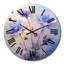 Horloge murale florale mauve à imprimé romantique III-1109350734