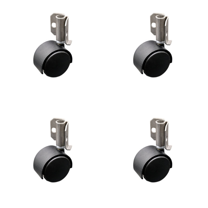 Flat Black Hooded Nylon Twin Caster